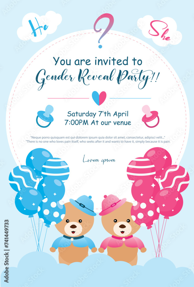Vector illustration Baby Shower Invitation card editable post banner template Vector illustration Baby Shower Invitation card editable post banner template