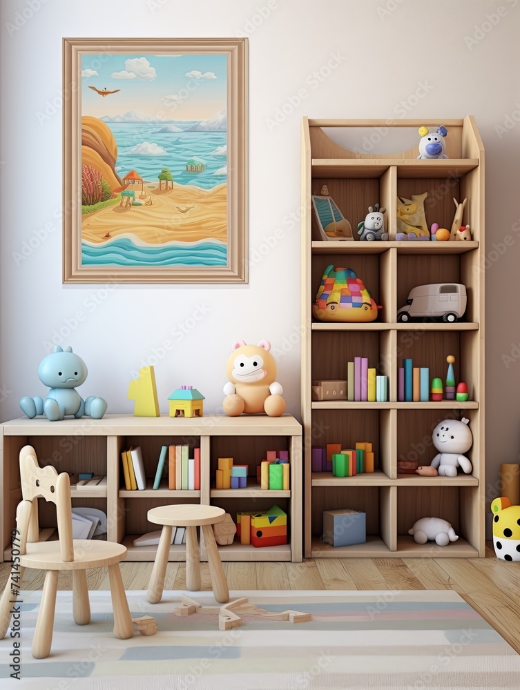 Fototapeta premium Nostalgic Childhood Memories: Ocean Breeze Valley Landscape Wall Art Decor