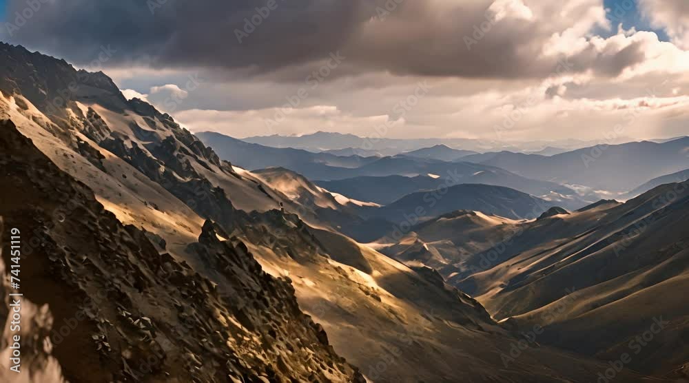 Mountains landscape under cloudy sky with timelapse cinematic video Mountains landscape under cloudy sky with timelapse cinematic video