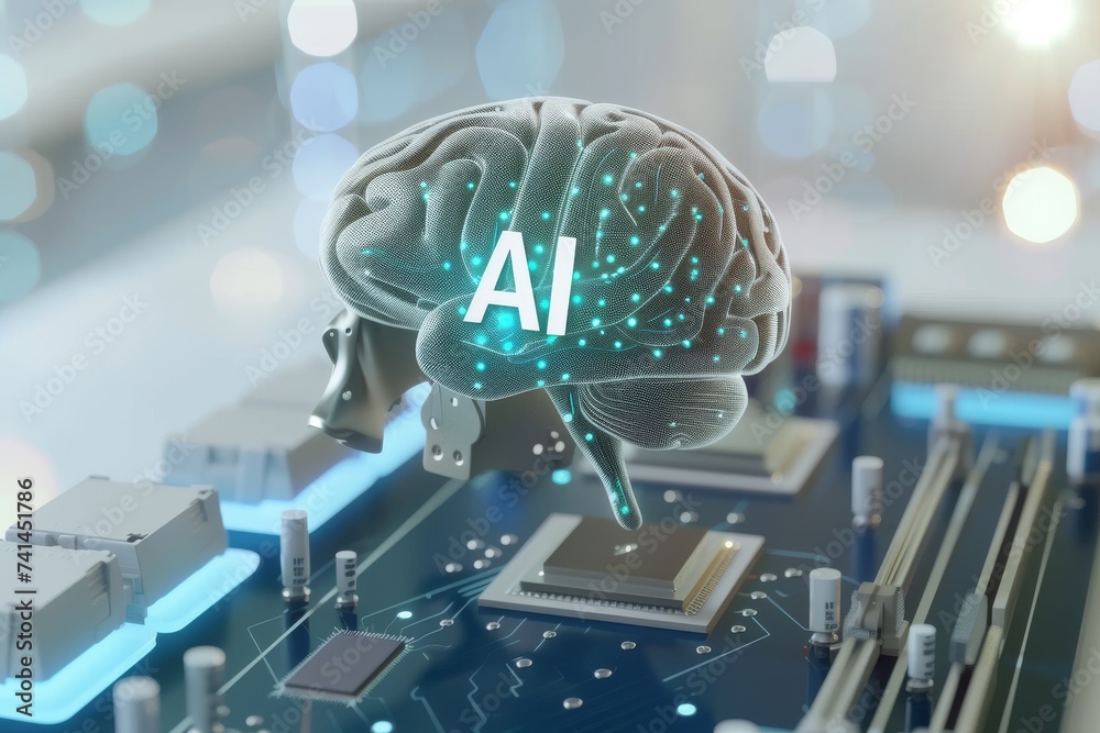AI Brain Chip mental performance. Artificial Intelligence silicon germanium mind biomedical informatics axon. Semiconductor inspirational circuit board failure analysis AI Brain Chip mental performance. Artificial Intelligence silicon germanium mind biomedical informatics axon. Semiconductor inspirational circuit board failure analysis