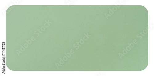 Green piece of cardboard on isolated background