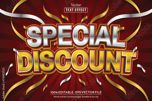 Special Discount editable vector text style effect, for sale, promotion or web banner