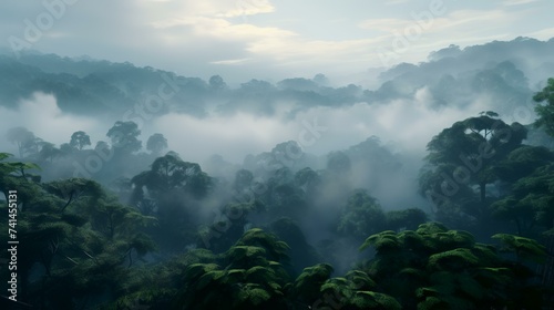 Panorama of the Rainforest Tree Tops