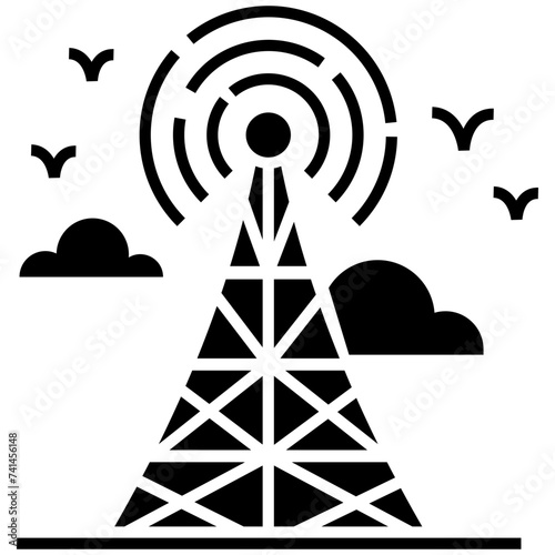 Signal tower solid icon design photo