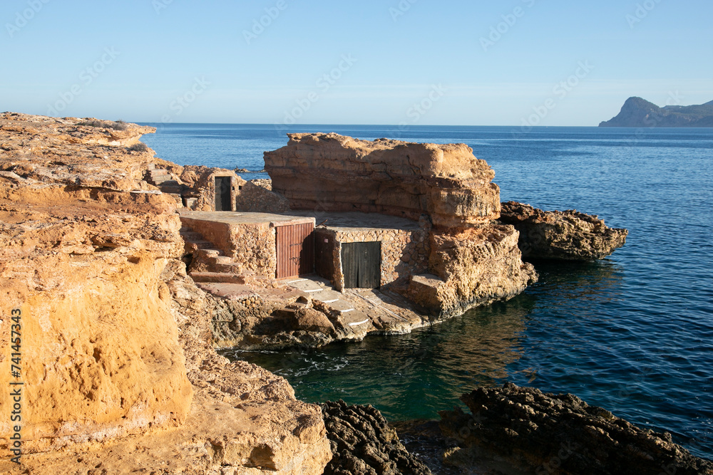 Islets located in Cala Comte on the island of Ibiza. Islets located in Cala Comte on the island of Ibiza.