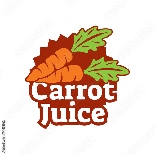 Juice carrot logo, fresh carrot drink logo design vector template isolated on white background.