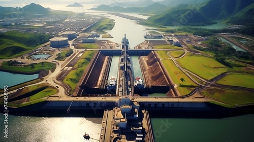 Stunning Aerial Image of the Miraflores Locks photo