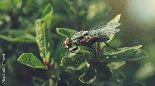A flesh fly (Sarcophagidae). photo