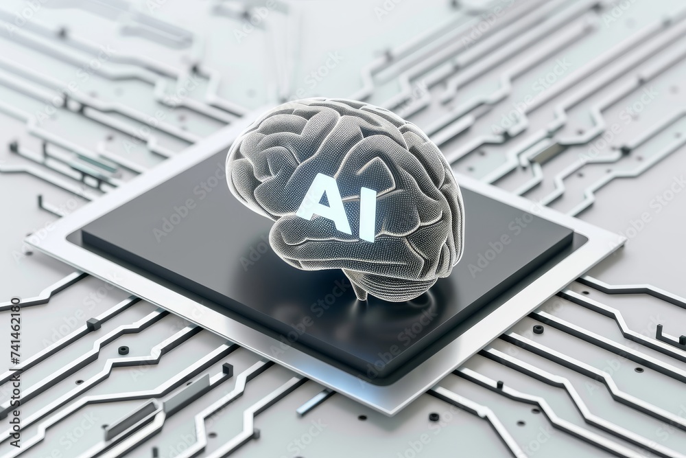 AI Brain Chip ai smart product. Artificial Intelligence retrieval mind ...