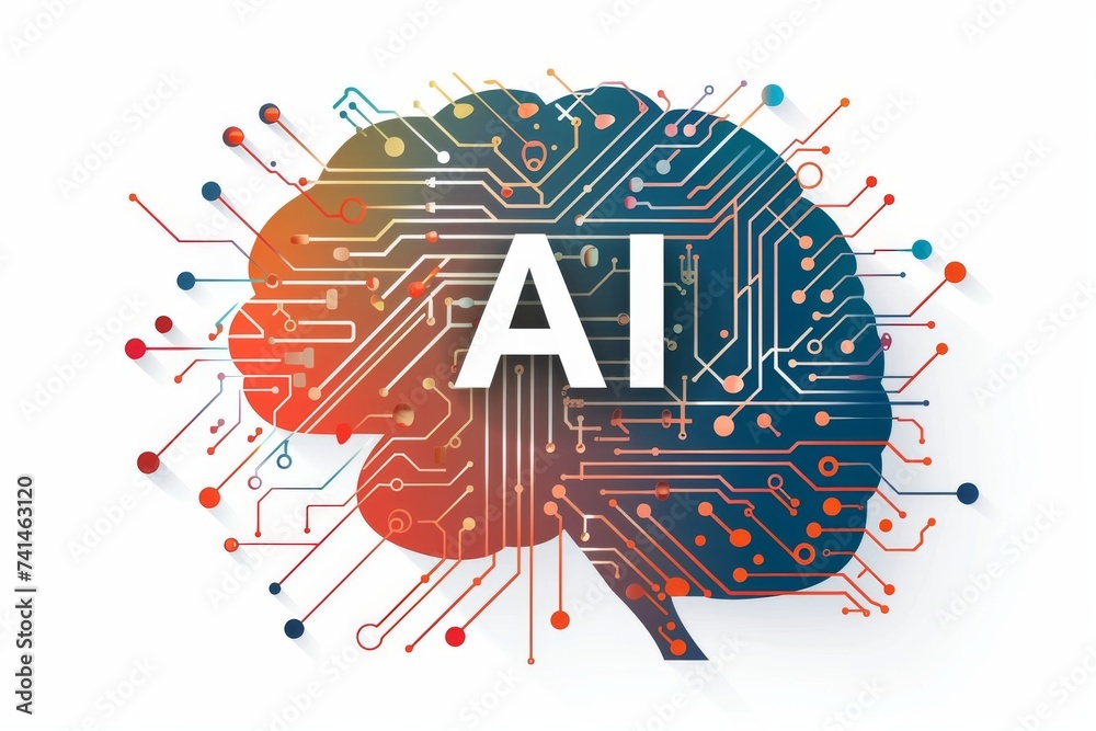 AI Brain Chip vga cable. Artificial Intelligence place cell human ...