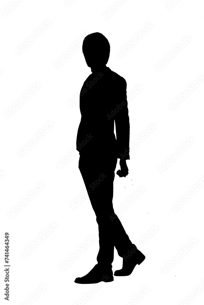 silhouette person standing posture model isolated on white background vector image silhouette person standing posture model isolated on white background vector image