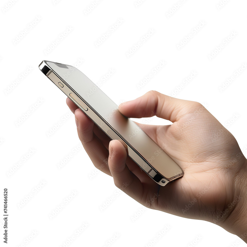 Man hand using smartphone isolated on white background, clipping path Man hand using smartphone isolated on white background, clipping path
