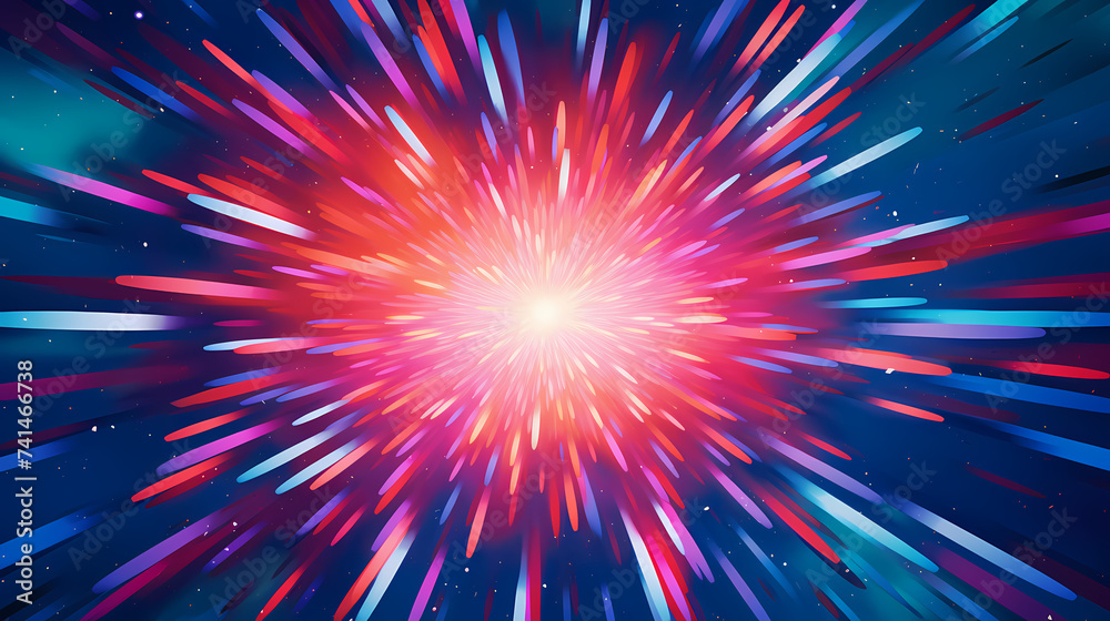 Fototapeta premium Abstract explosion background, radiant abstract vector explosion of bright colors