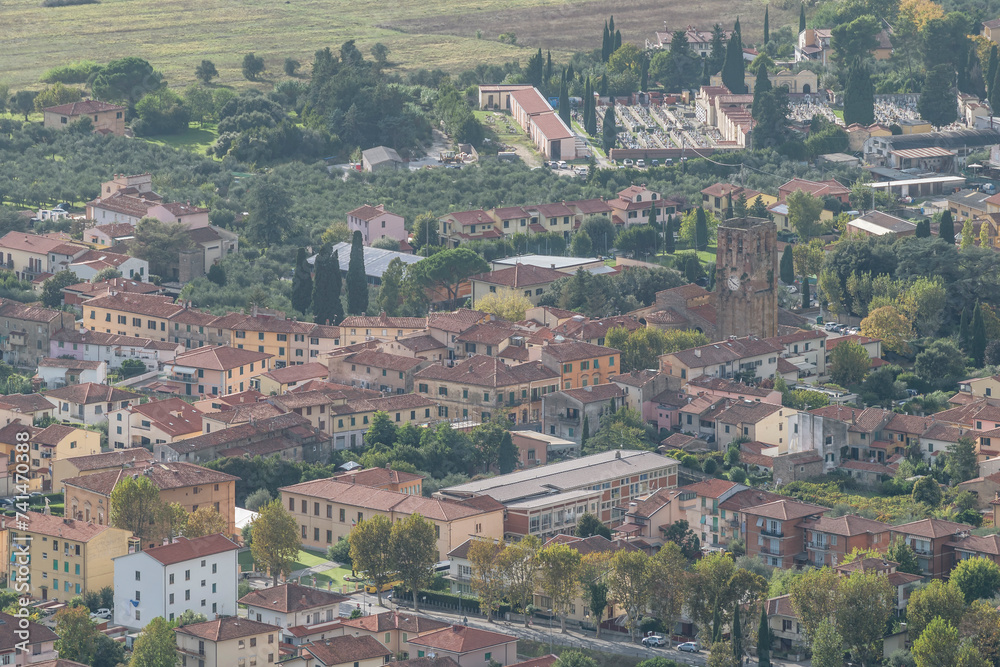 Aerial view of Calci, Pisa, Italy