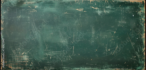 Deep green rough surface similar to vintage blackboard, showing signs of wear and tear photo