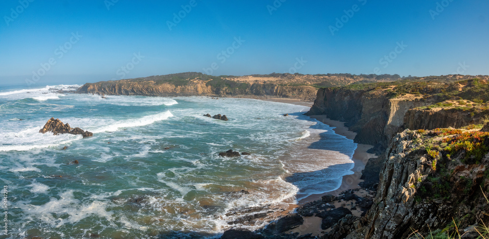 The Atlantic coast of South West Portugal. Almograve , fishermen's trail, Rota Vicentina, Alentejo Portugal