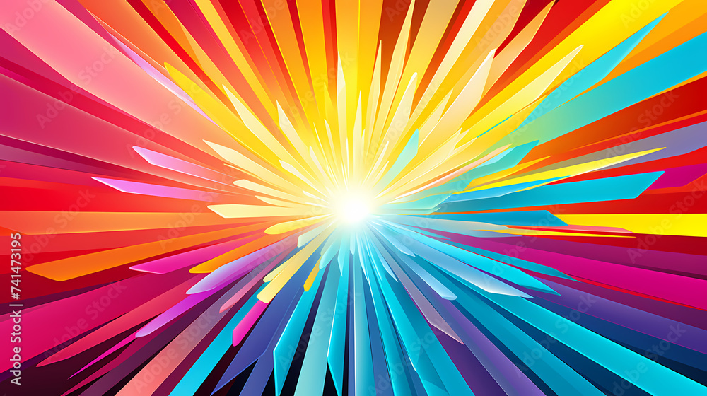 Fototapeta premium Abstract explosion background, radiant abstract vector explosion of bright colors