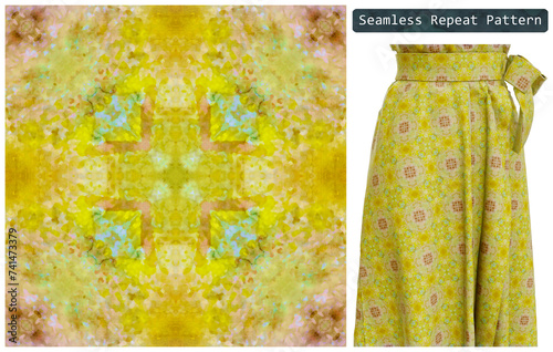 Fabric Pattern Seamless Texture with Saved Path, Repeat Pattern for Fabric Textile, Dress, Skirt, Curtain, Tile, Blanket, Garment, Clothes, Gift Paper.
