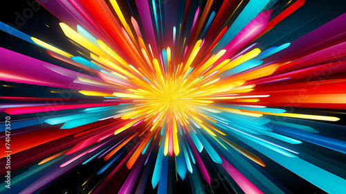 Abstract explosion background, radiant abstract vector explosion of bright colors