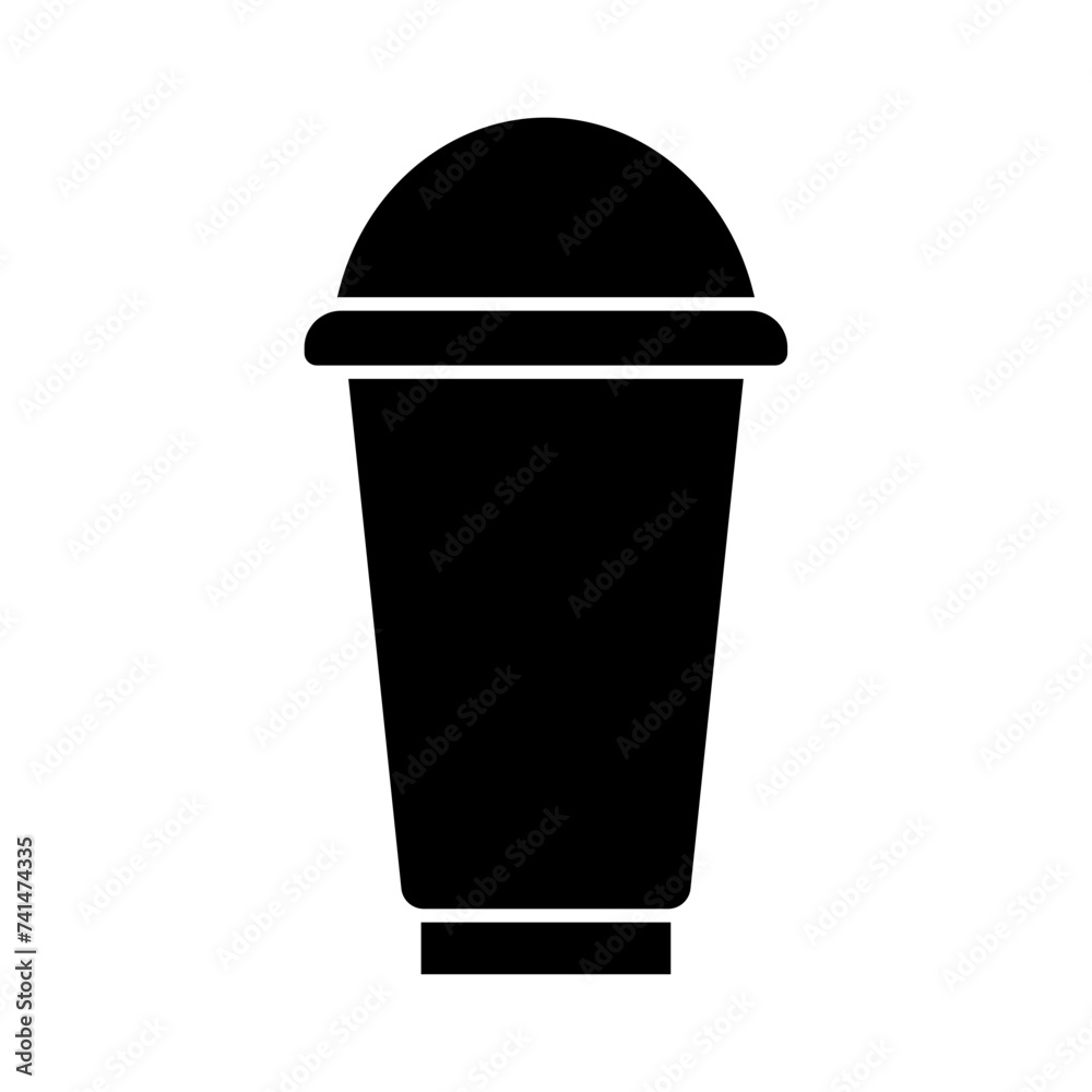 Cold drink icon. Milkshake, smoothie, iced coffee or bubble tea icon Cold drink icon. Milkshake, smoothie, iced coffee or bubble tea icon