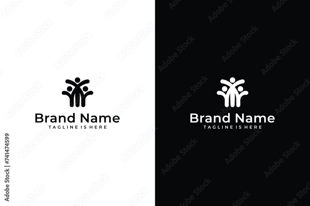 simple abstract community vector logo