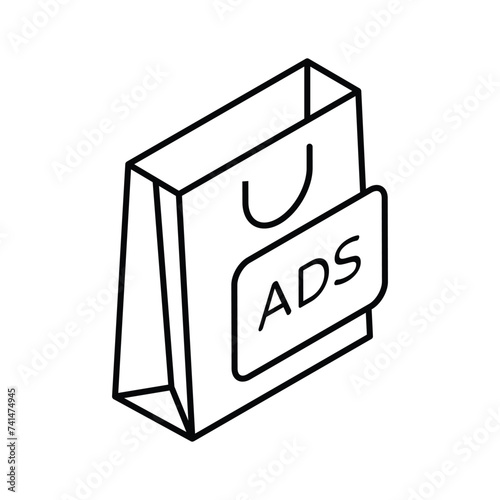 Have a look at this amazing shopping bag isometric vector design