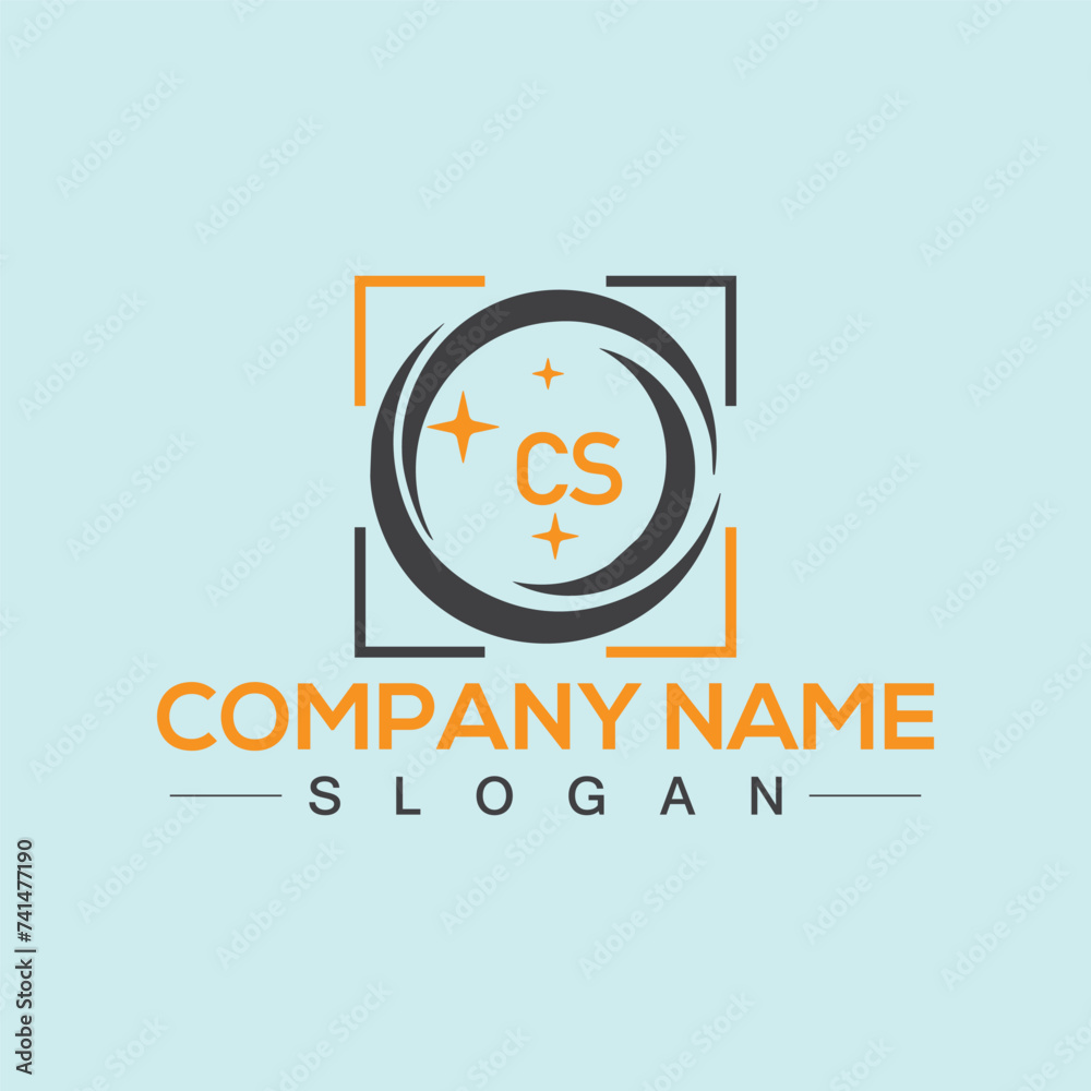 Obraz premium Creative letter CS unique logo design vector and Illustration