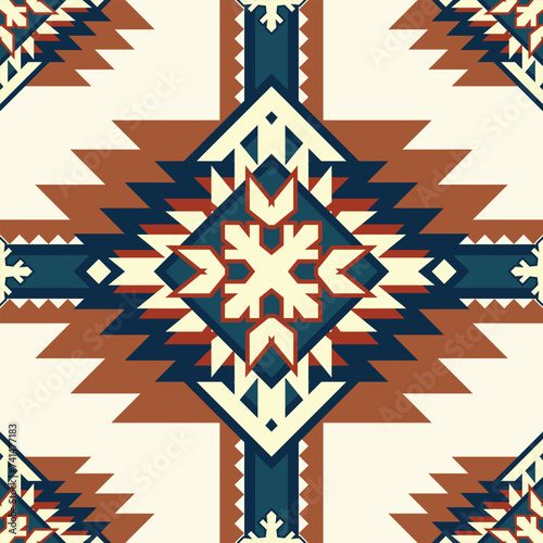 Aztec tribal geometric ethnic seamless pattern. Vintage Native American African Mexican. Ethnic oriental vector background. Traditional ornament. Design textile, fabric, clothing, curtain, wrapping.