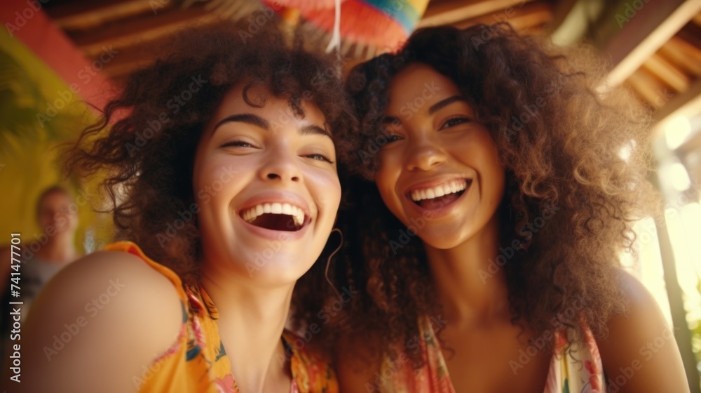 Two women standing side by side, suitable for diversity and friendship concepts Two women standing side by side, suitable for diversity and friendship concepts