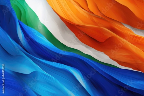 Detailed view of flag of India, suitable for patriotic themes