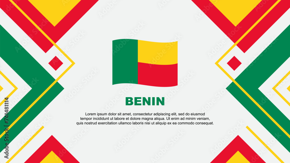 Fototapeta premium Benin Flag Abstract Background Design Template. Benin Independence Day Banner Wallpaper Vector Illustration. Benin Illustration