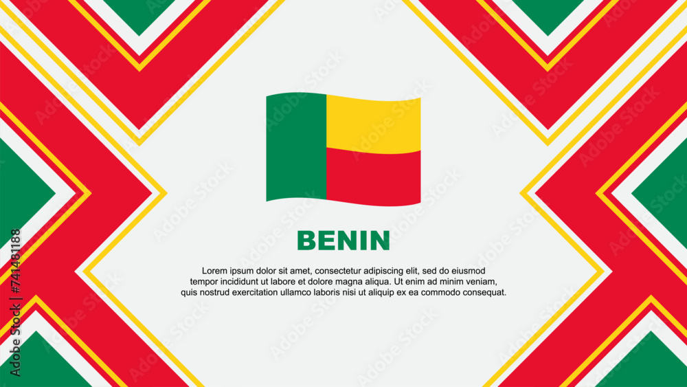 Obraz premium Benin Flag Abstract Background Design Template. Benin Independence Day Banner Wallpaper Vector Illustration. Benin Vector