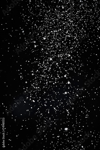 A serene image of snow falling in black and white, perfect for winter themes