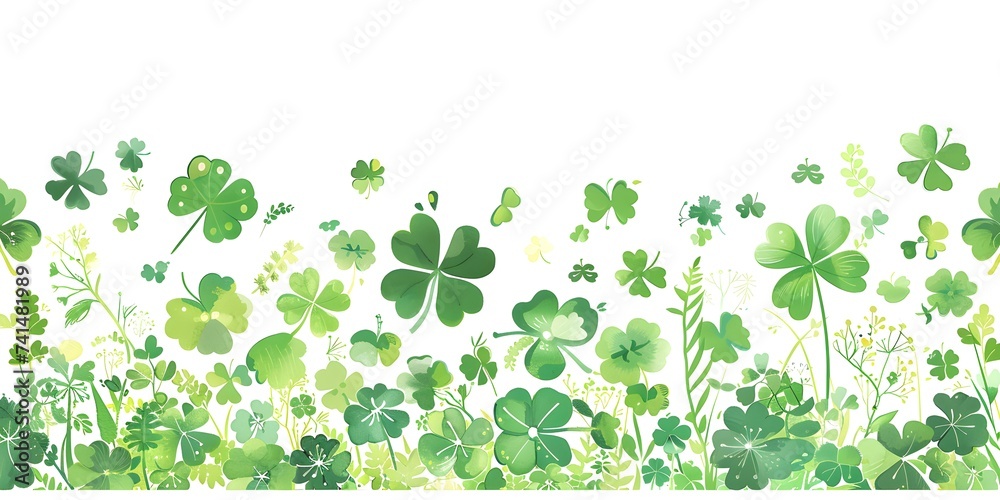 Symbols of St Patrick's Day: An Illustration Against a White Background. Concept St Patrick's Day, Illustration, Symbols, White Background - obrazy, fototapety, plakaty 