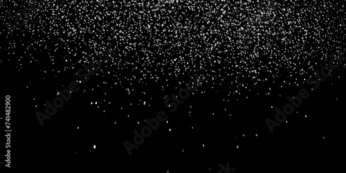 Black and white photo of snow falling down. Suitable for winter themes