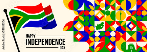Happy South Africa Freedom Day Vector Illustration on 27 April with Waving Flag 