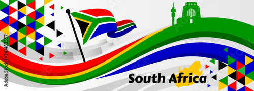 Happy South Africa Freedom Day Vector Illustration on 27 April with Waving Flag 