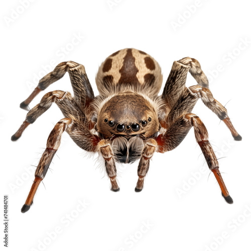 Wolf Spider isolated on white and transparent background. Ideal for use in advertising. Generative ai
