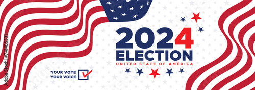 Presidential election day in the United States. Vote 2024. Election 2024 USA. Political election campaign banner. background, post, Banner, card, and poster design with Vote Day on November 5 US photo