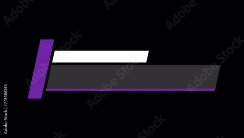 Modern minimalist lower third design animation in alpha channel and green screen background with 4k quality