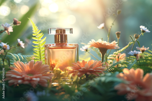  Luxury perfume packaging, tropical flowers as the main plant.