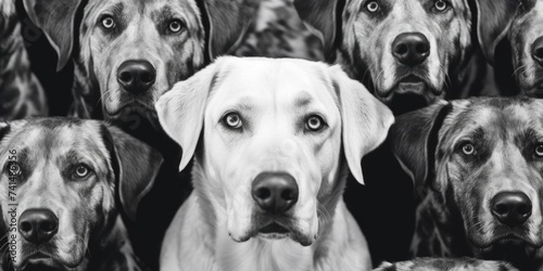 A large group of dogs standing together. Perfect for pet-related projects