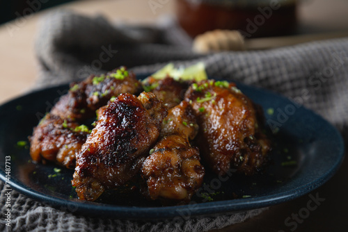 Fried Chicken Wings with Honey, Chili and Lime