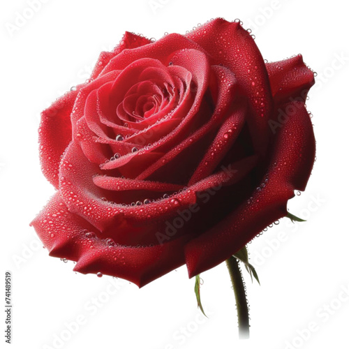 red rose with water drops flowers represent the love we have for each other.