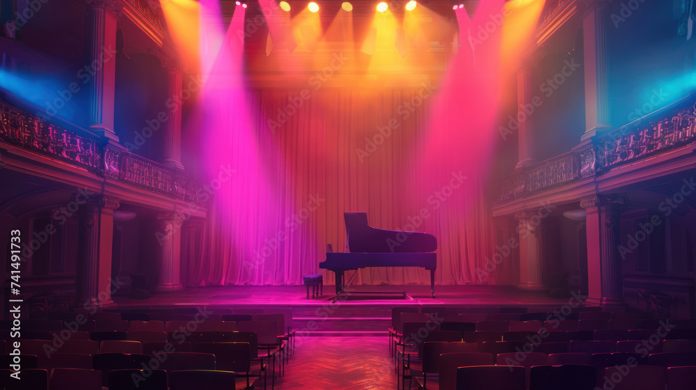 Obraz premium Color and light of concert hall.