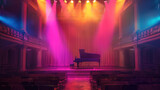 Color and light of concert hall.