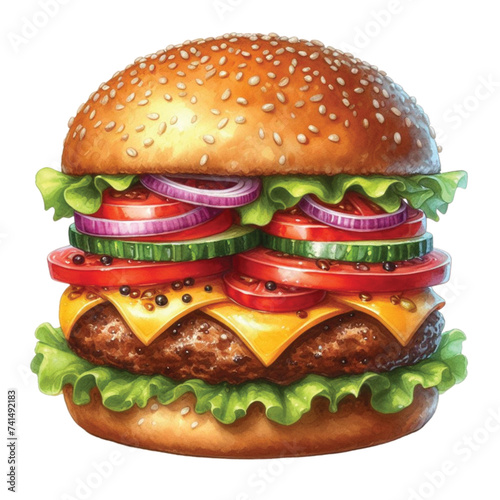 hamburger fast food beef tomato cheese 