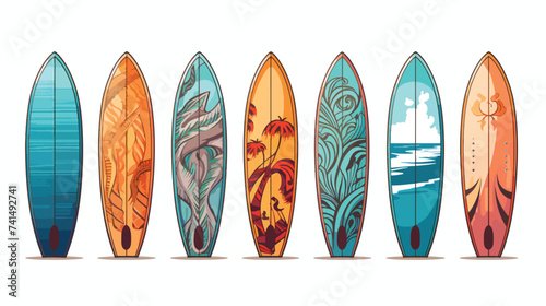 Surfboards on a white background vector illustration