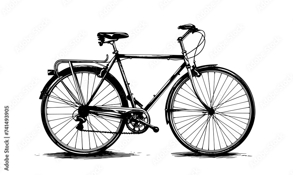 Retro styled engraving of a bicycle