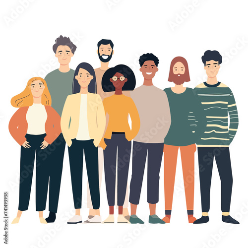 Vector illustrtaion of Various individuals, diverse group